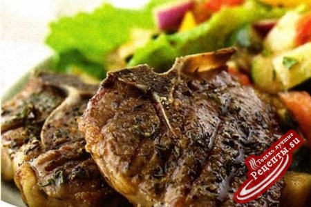 Отбивные из ягненка с салатом Отбивные из ягненка с салатом