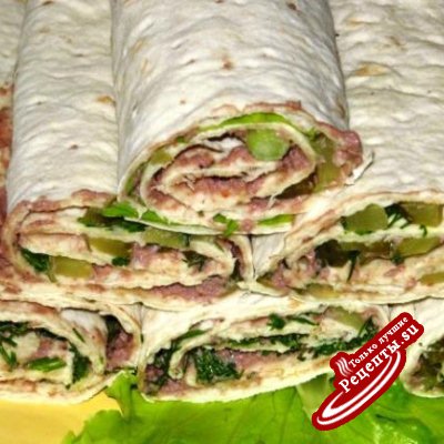 Пшеничные тортильи с куриным филе и манго Пшеничные тортильи с куриным филе и манго
